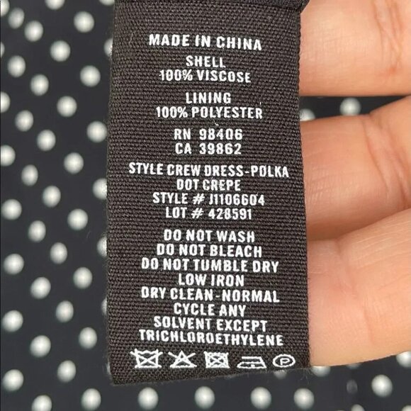 THEORY Polka Dot Long-Sleeve Mini Crepe Dress size 12 - Picture 9 of 12